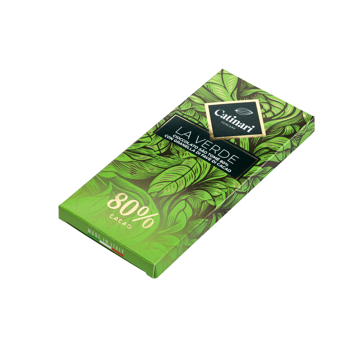 .La verde - cioccolato fondente monorigine 80% Sao Tomé con gruè 100gr GD0082/1