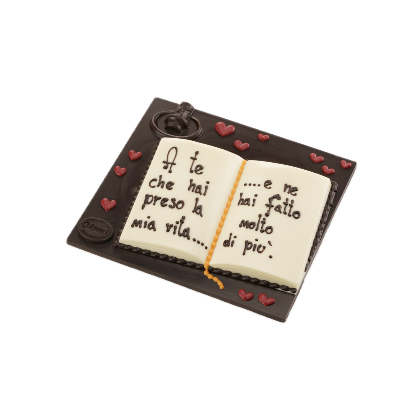 Libro di cioccolato bianco con dedica personalizzabile. 500gr GD0044