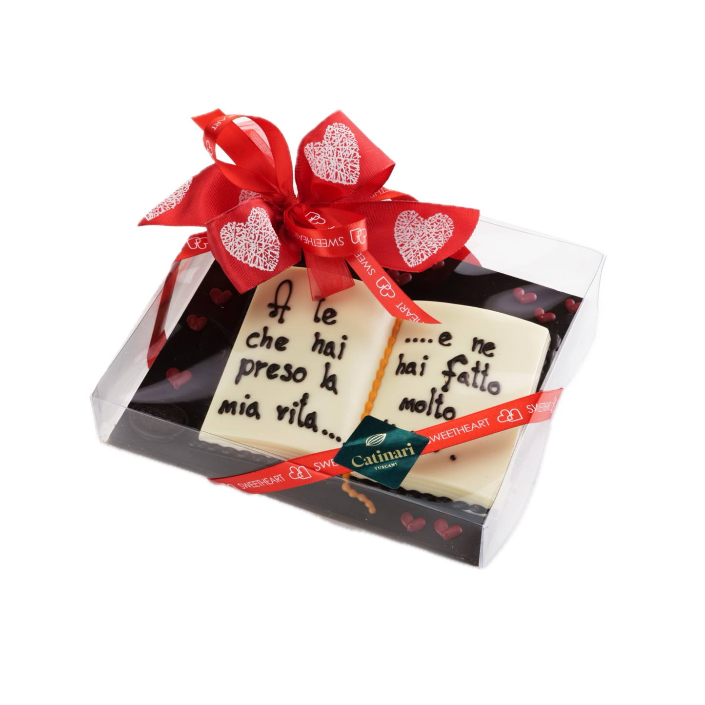Libro di cioccolato bianco con dedica personalizzabile. 500gr GD0044