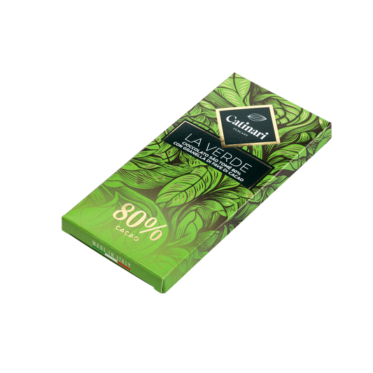 .La verde - cioccolato fondente monorigine 80% Sao Tomé con gruè 100gr GD0082/1