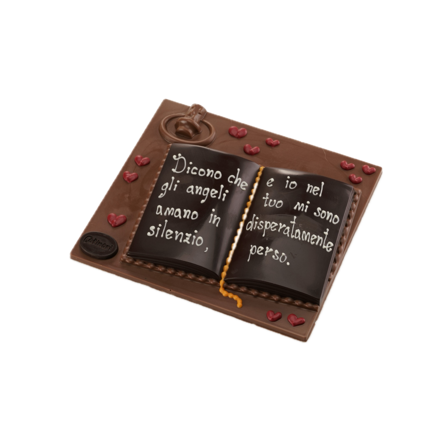 Libro di cioccolato fondente con dedica personalizzabile. 250gr GD0043