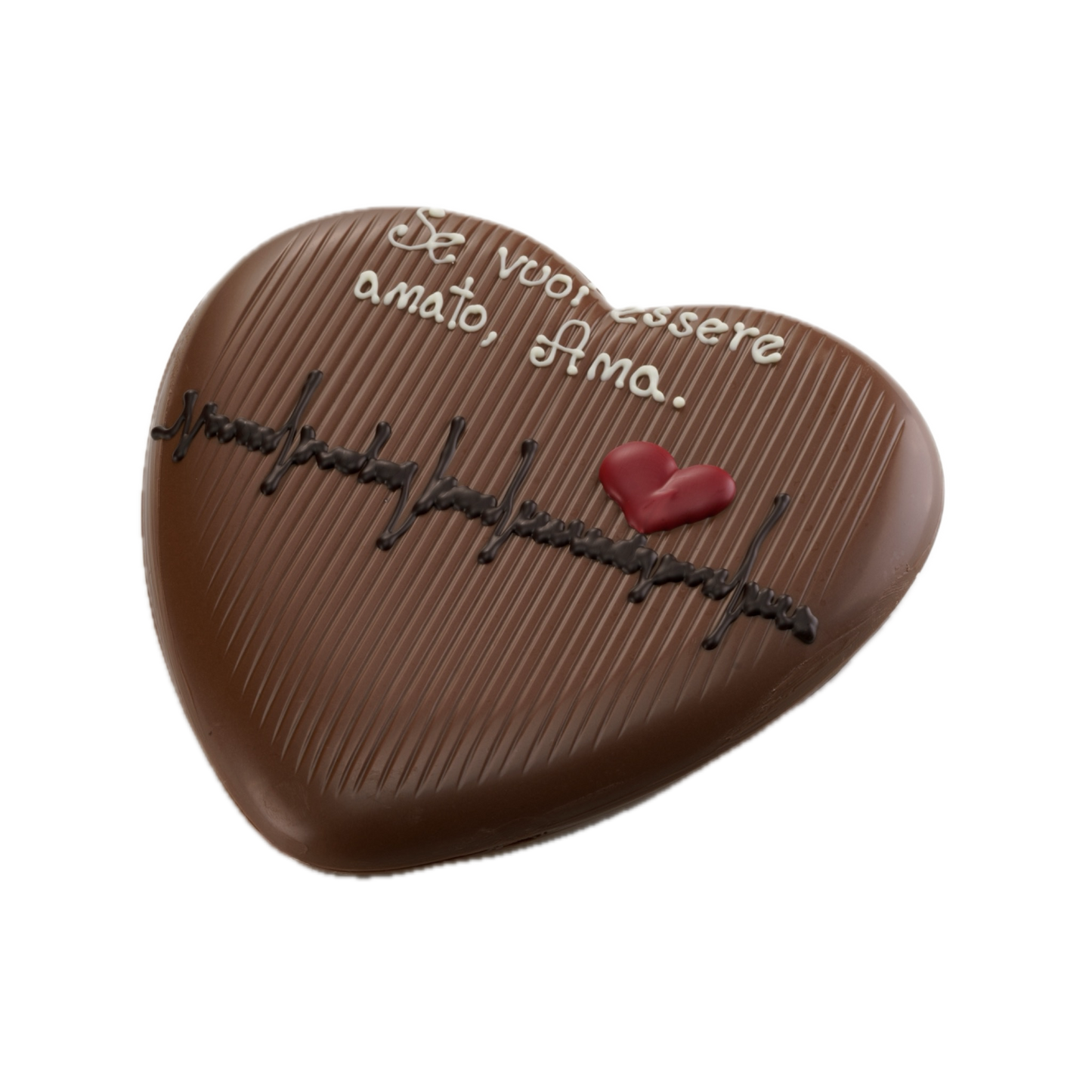 Cuore di cioccolato fondente, con dedica personalizzabile. 250gr GD0041