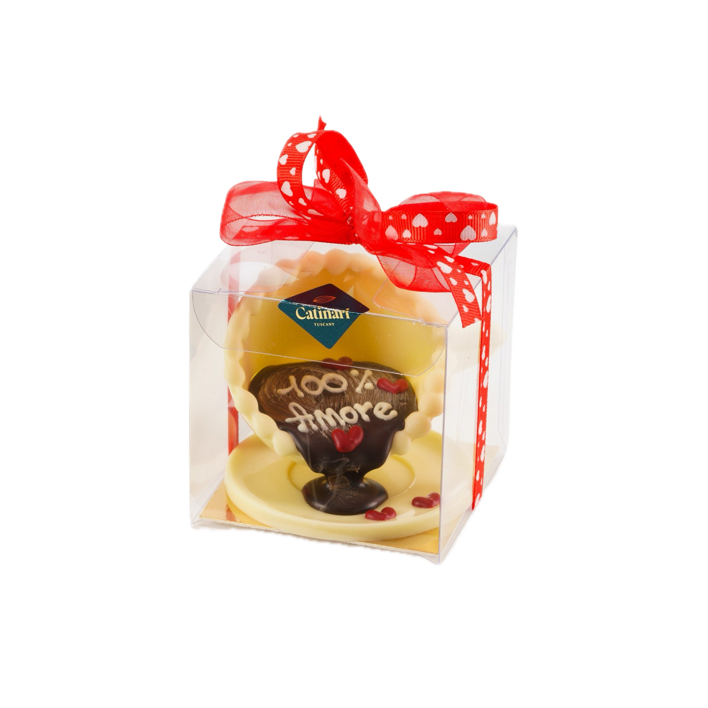 Tazzina al cioccolato bianco con dedica personalizzabile. 90gr GD0032
