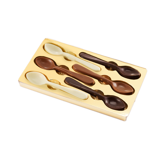 Confezione da 6 cucchiaini assortiti al cioccolato. 60gr GD0030