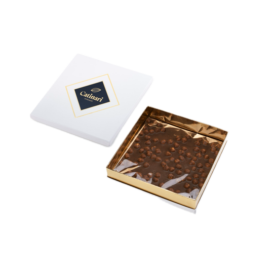 .Schiacciata di Cioccolato al Latte con Nocciole IGP. 450gr GD0010