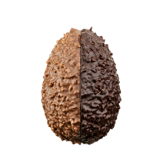 Uovo di Pasqua Artigianale Gourmet Catinari Nocciola e Cioccolato Fondente e Cioccolato al Latte con 100% Nocciole Piemontesi IGP 550g GD0065