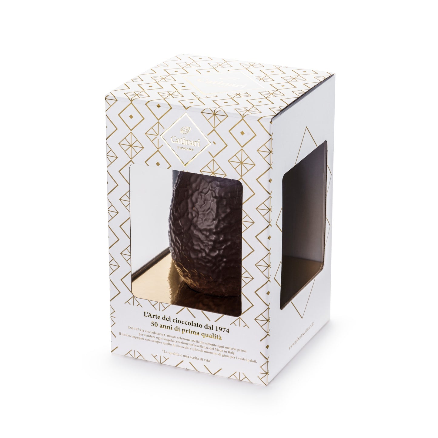 Uovo di Pasqua Artigianale Gourmet Catinari Nocciola e Cioccolato Fondente e Cioccolato al Latte con 100% Nocciole Piemontesi IGP 550g GD0065